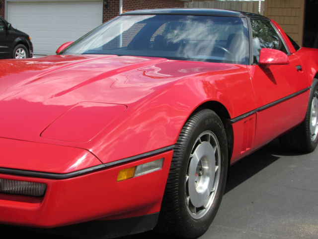 Red 1987 Chevrolet Corvette Hatchback with Gray interior