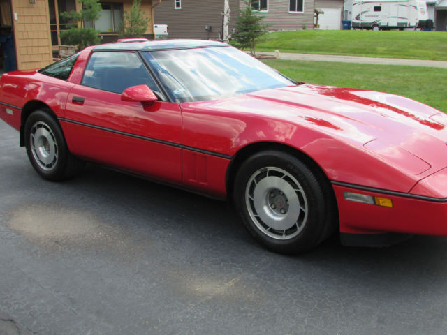 Red 1987 Chevrolet Corvette Hatchback with Gray interior