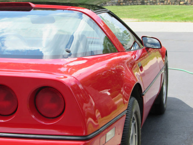 Red 1987 Chevrolet Corvette Hatchback with Gray interior