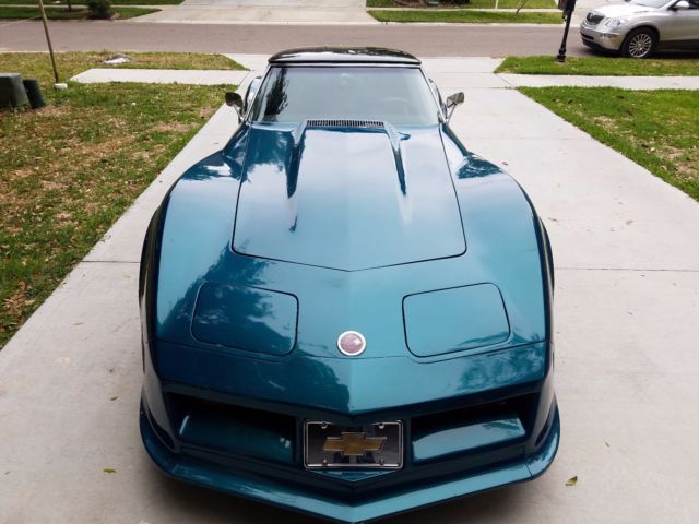 Green 1974 Chevrolet Corvette Coupe with Black interior