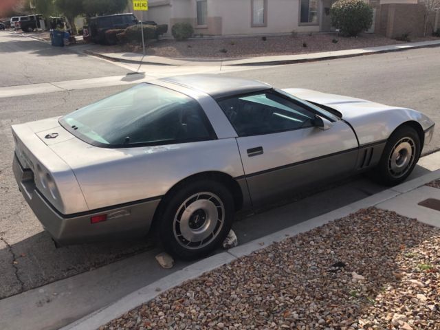 Silver 1984 Chevrolet Corvette Coupe with Gray interior