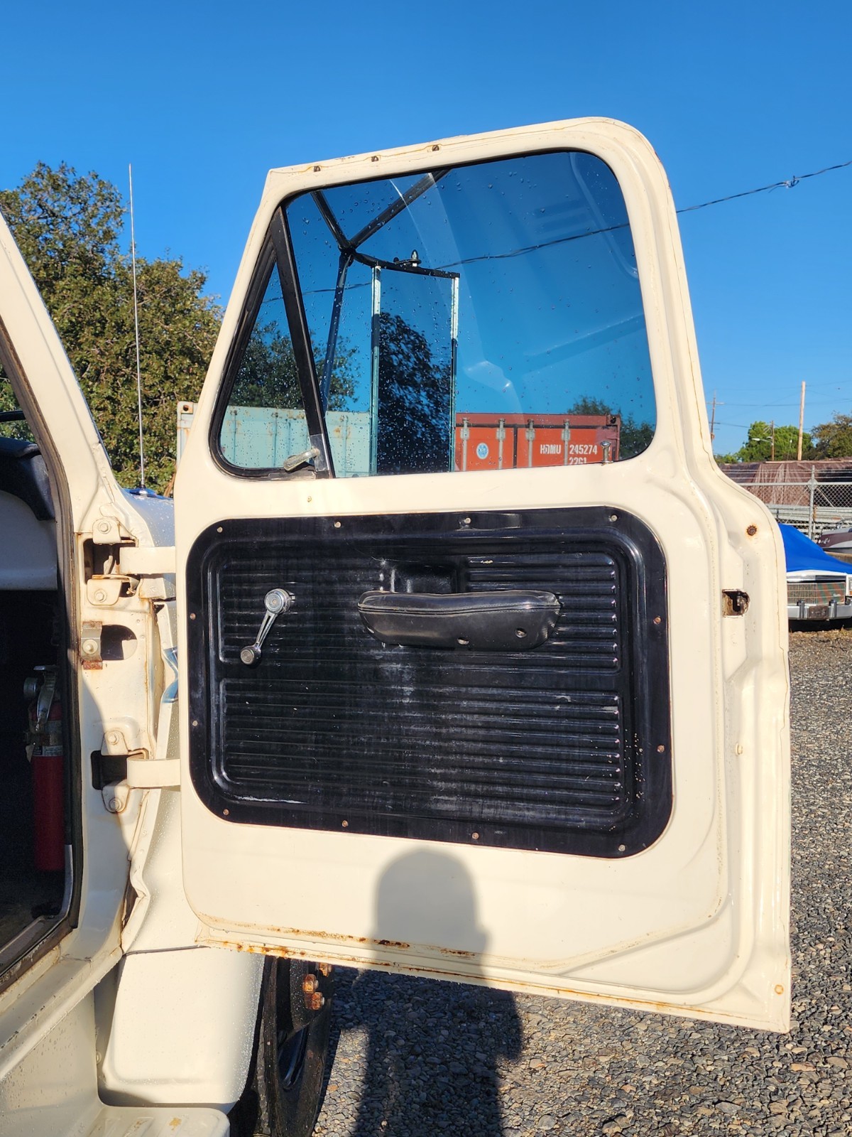 White 1972 Ford f500 Standard Cab Pickup with Gray interior