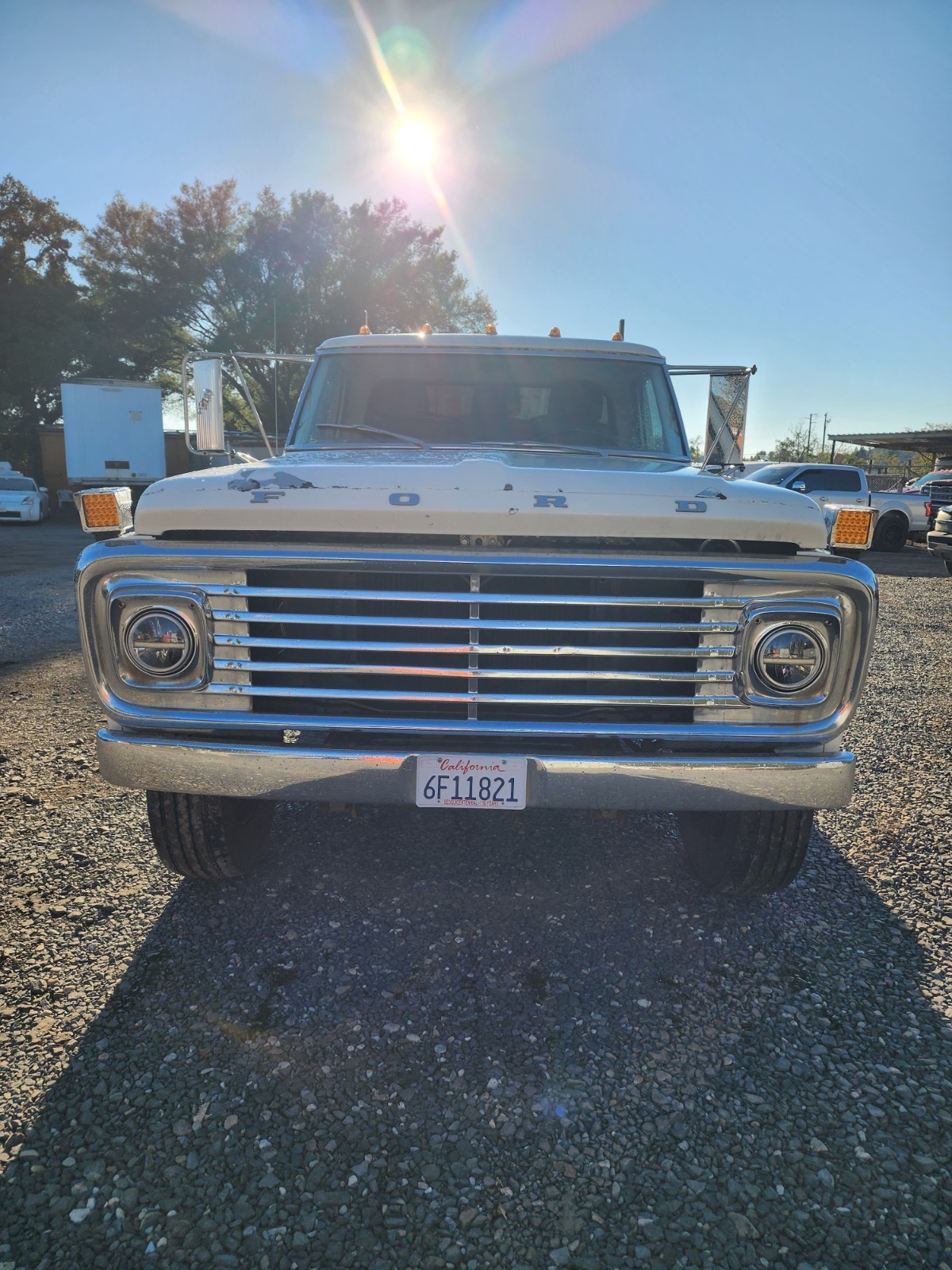 White 1972 Ford f500 Standard Cab Pickup with Gray interior