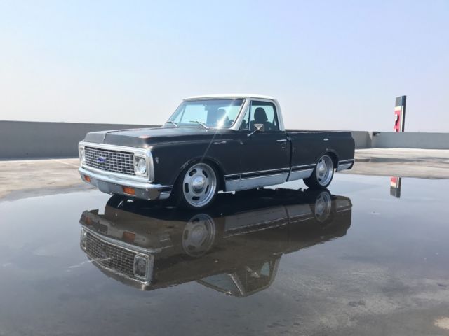 Black 1972 Chevrolet C-10 with Black interior