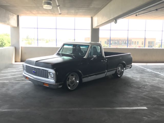 Black 1972 Chevrolet C-10 with Black interior