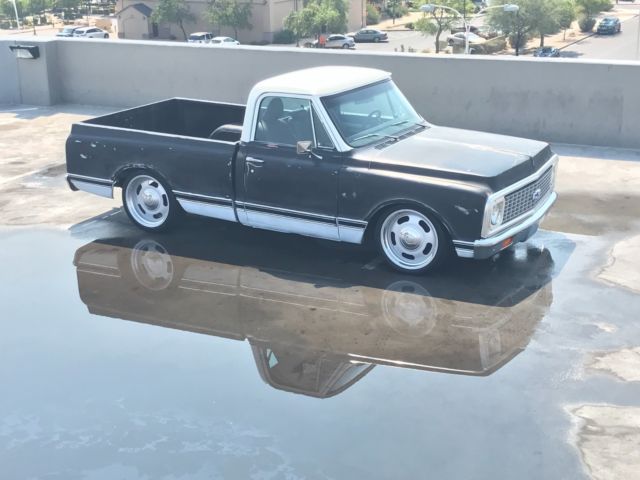 Black 1972 Chevrolet C-10 with Black interior