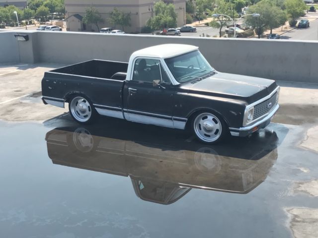 Black 1972 Chevrolet C-10 with Black interior