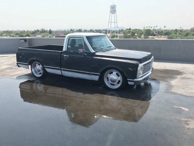 Black 1972 Chevrolet C-10 with Black interior