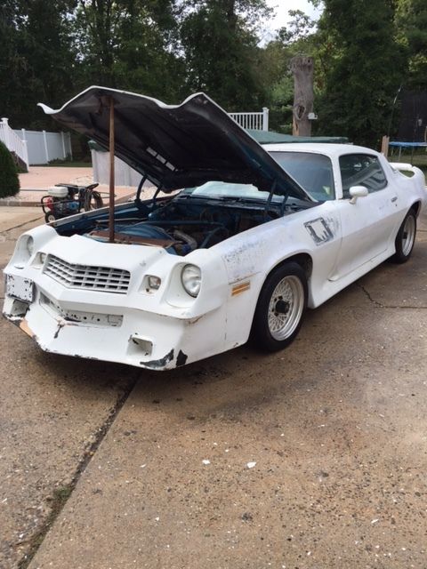 White 1979 Chevrolet Camaro Coupe with Blue interior