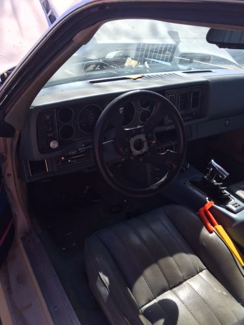 White 1979 Chevrolet Camaro Coupe with Blue interior