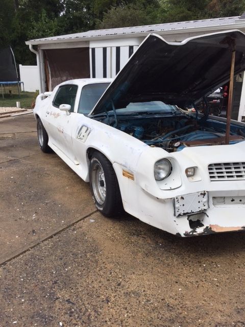 White 1979 Chevrolet Camaro Coupe with Blue interior