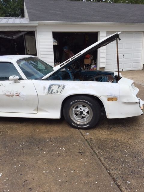 White 1979 Chevrolet Camaro Coupe with Blue interior