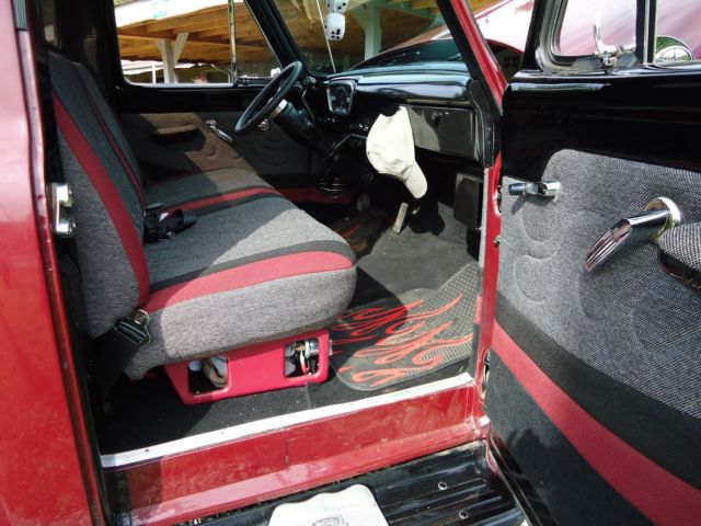Burgundy 1954 Ford F100 Standard Cab Pickup with Gray interior