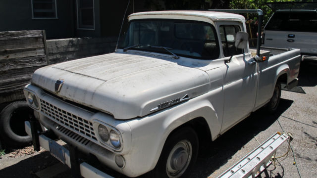 White 1958 Ford F-100 with White interior