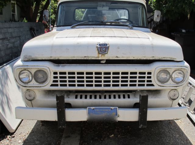 White 1958 Ford F-100 with White interior
