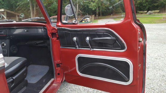 Burgundy / Silver 1965 Ford F-100 Pickup with Gray interior