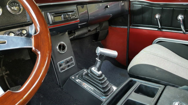 Burgundy / Silver 1965 Ford F-100 Pickup with Gray interior
