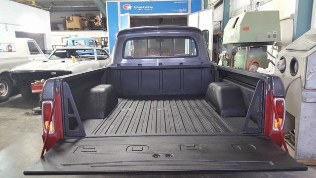 Burgundy / Silver 1965 Ford F-100 Pickup with Gray interior