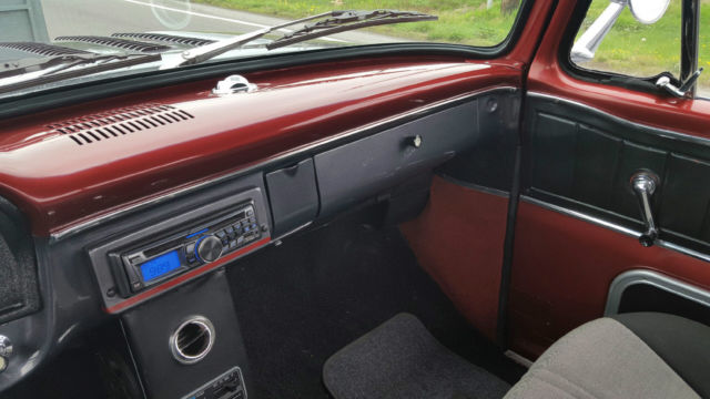 Burgundy / Silver 1965 Ford F-100 Pickup with Gray interior