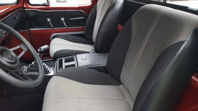 Burgundy / Silver 1965 Ford F-100 Pickup with Gray interior