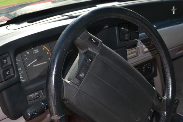 Red 1990 Ford Mustang Hatchback with Gray interior