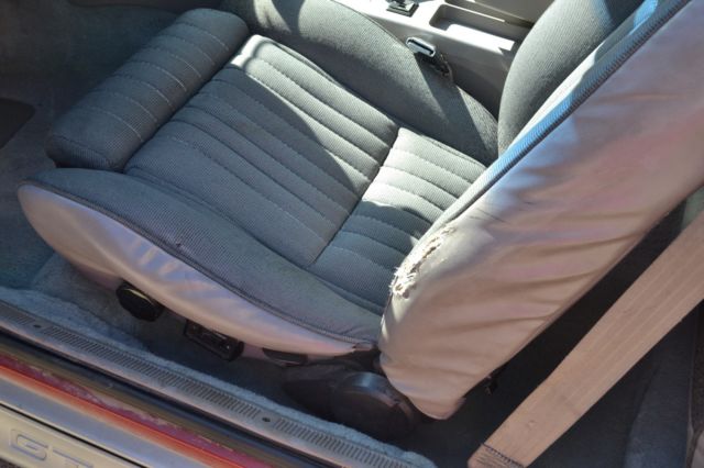 Red 1990 Ford Mustang Hatchback with Gray interior