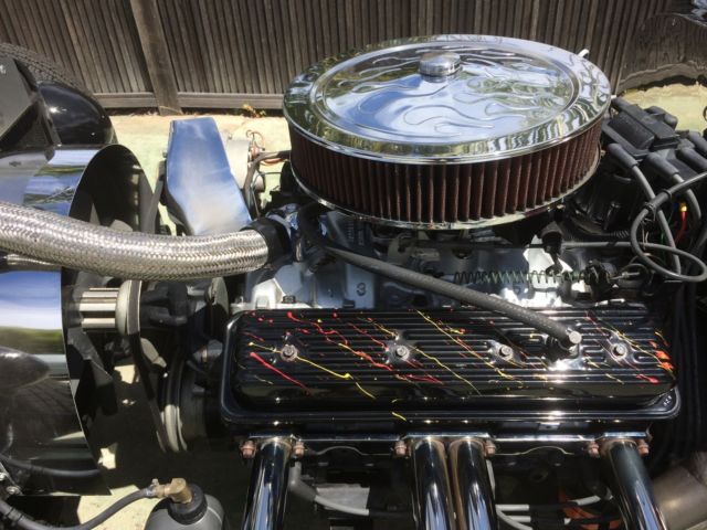 Black w/ Flames 1923 Ford Model T Convertible with Red interior