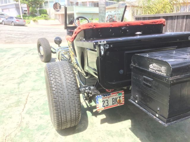 Black w/ Flames 1923 Ford Model T Convertible with Red interior