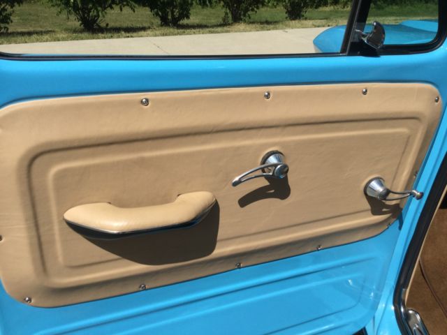 blue 1965 Chevrolet C-10 SB pickup with Tan interior