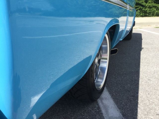 blue 1965 Chevrolet C-10 SB pickup with Tan interior