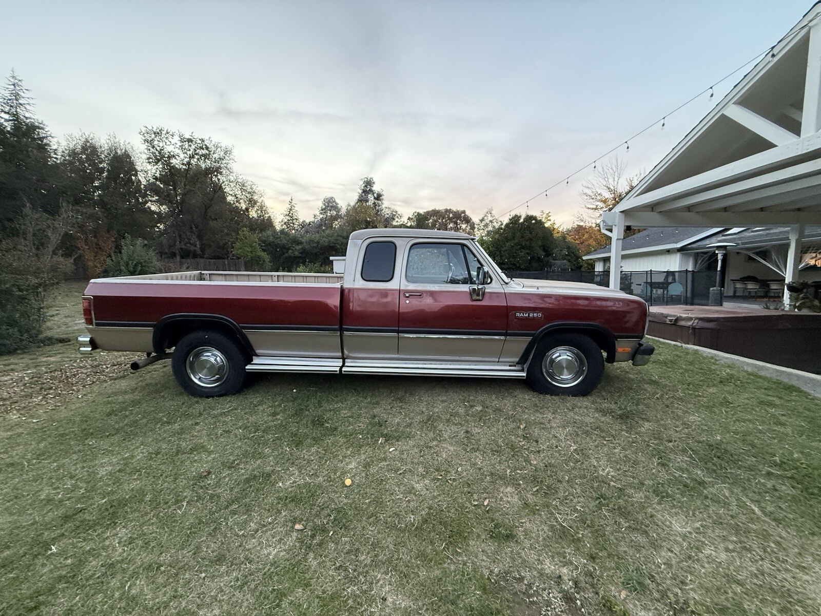 Red 1992 Dodge Ram 2500 Extended Cab Pickup with Tan interior