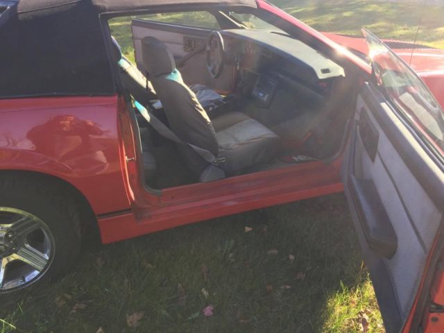 Red 1988 Chevrolet Camaro Convertible with Gray interior