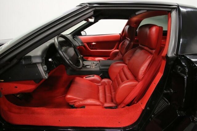 Black 1991 Chevrolet Corvette Coupe with Red interior