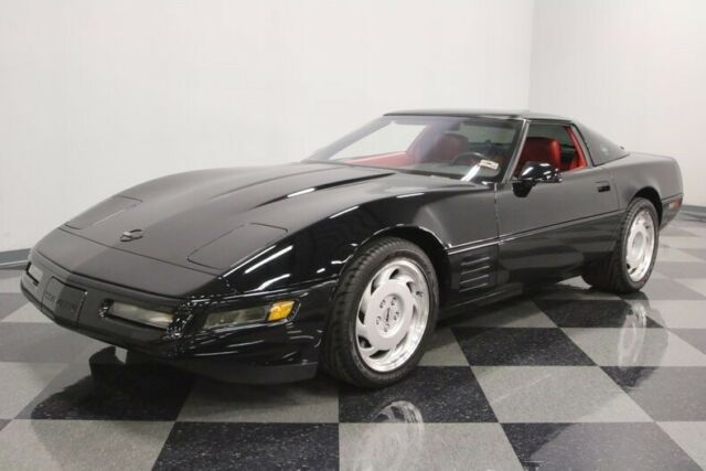 Black 1991 Chevrolet Corvette Coupe with Red interior