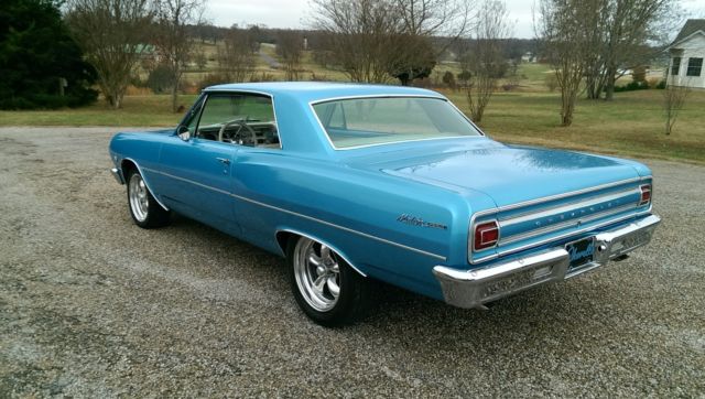 Blue 1965 Chevrolet Chevelle Coupe with Tan interior