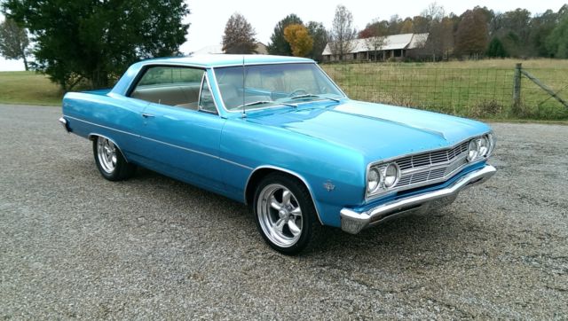 Blue 1965 Chevrolet Chevelle Coupe with Tan interior