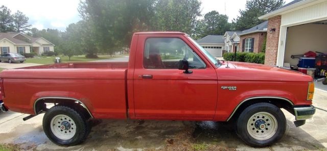 Red 1990 Ford Ranger Standard Cab Pickup with Red interior