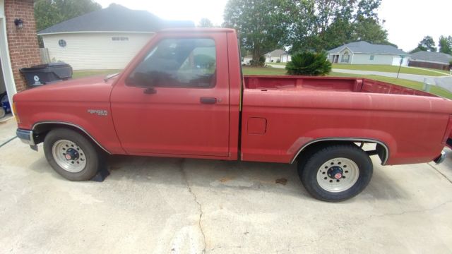 Red 1990 Ford Ranger Standard Cab Pickup with Red interior
