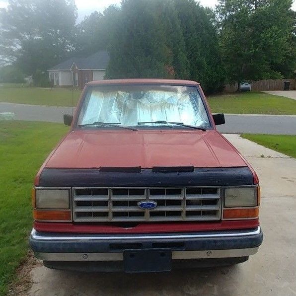 Red 1990 Ford Ranger Standard Cab Pickup with Red interior