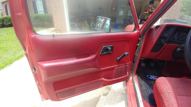 Red 1990 Ford Ranger Standard Cab Pickup with Red interior