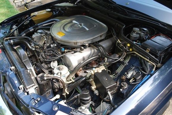 Blue 1984 Mercedes-Benz 500-Series Coupe with Tan interior