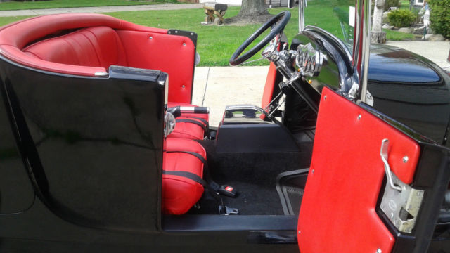 Black 1927 Ford Model A with Red interior