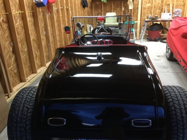Black 1927 Ford Model A with Red interior