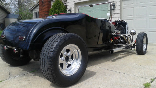 Black 1927 Ford Model A with Red interior