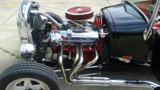 Black 1927 Ford Model A with Red interior