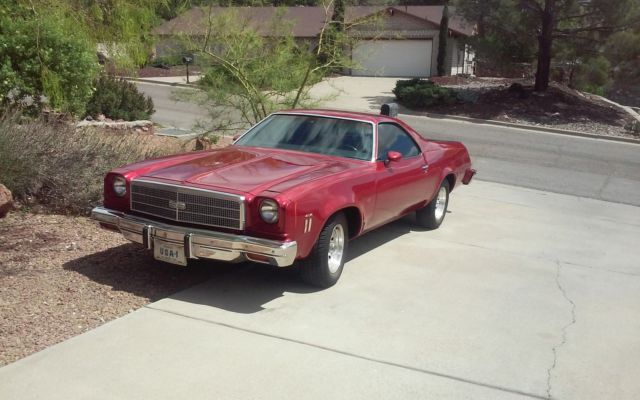 RED(PINSTRIPPING) 1974 Chevrolet El Camino SUPER SPORT with BLACK interior