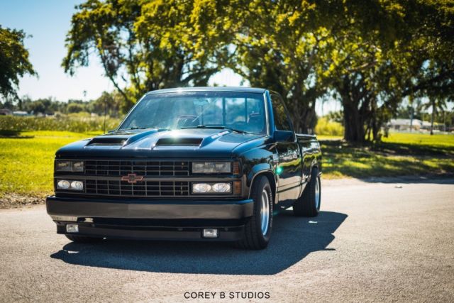 BLACK 1990 Chevrolet SS PICK UP with RED interior