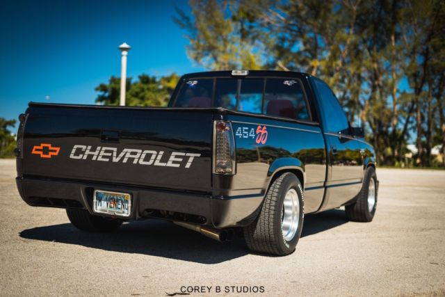BLACK 1990 Chevrolet SS PICK UP with RED interior