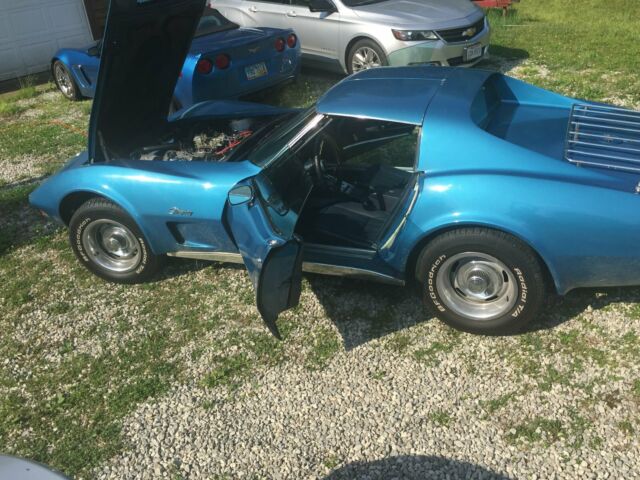 Blue 1973 Chevrolet Corvette Coupe with Blue interior