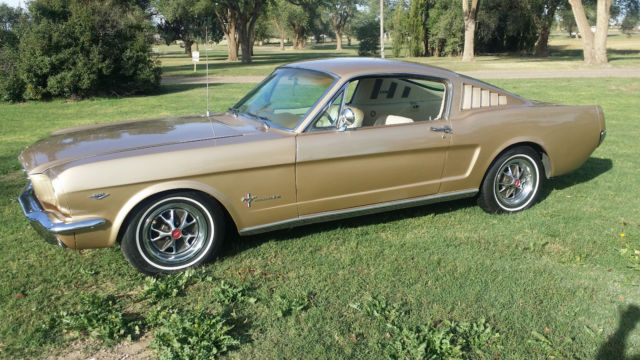 Medium Palomino Metallic 1966 Ford Mustang Fastback with Parchment w/ Palomino interior